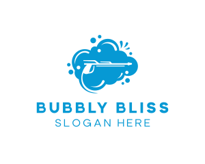 Pressure Washing Cleaning Bubbles logo design