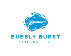 Pressure Washing Cleaning Bubbles logo design