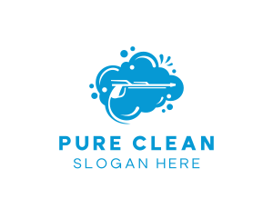 Pressure Washing Cleaning Bubbles logo design