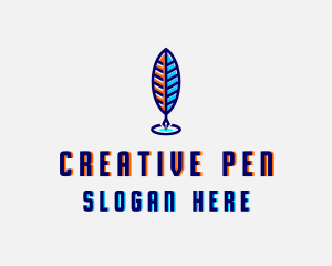 Feather Pen Quill logo design