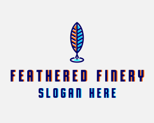 Feather Pen Quill logo design