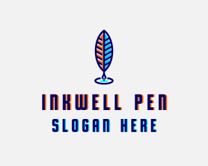 Feather Pen Quill logo design