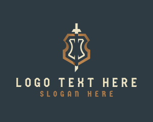 Elegant Shield Sword Logo