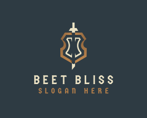 Elegant Shield Sword logo design