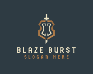 Elegant Shield Sword logo design