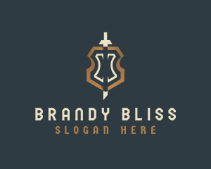 Elegant Shield Sword logo design