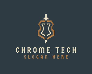 Elegant Shield Sword logo