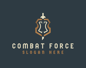 Elegant Shield Sword logo