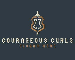 Elegant Shield Sword logo