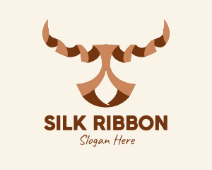 Brown Ribbon Bull logo design