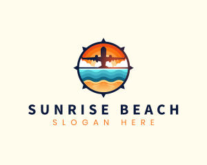 Airplane Beach Travel Destination logo design