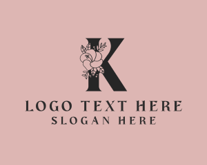 Floral Petal Letter K logo