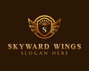 Luxury Wings Shield logo design