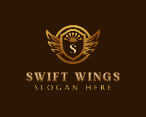 Luxury Wings Shield logo design