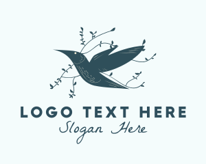 Blue Hummingbird Foliage logo