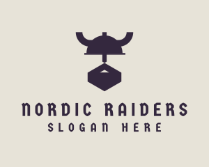 Medieval Viking Warrior logo design