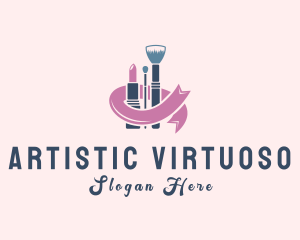 Cosmetic Makeup Ribbon logo design