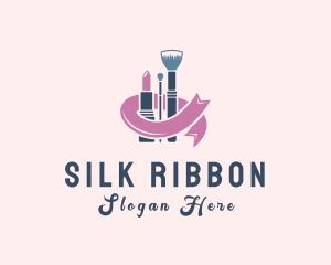 Cosmetic Makeup Ribbon logo design