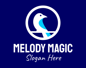 Minimalist Perched Magpie logo