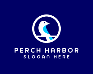 Minimalist Perched Magpie logo
