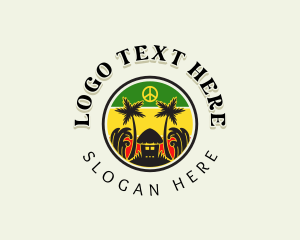 Tropical Beach Tree Hut logo