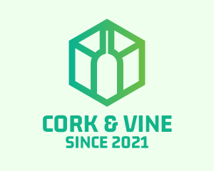 Hexagon Wine Bottle  logo design