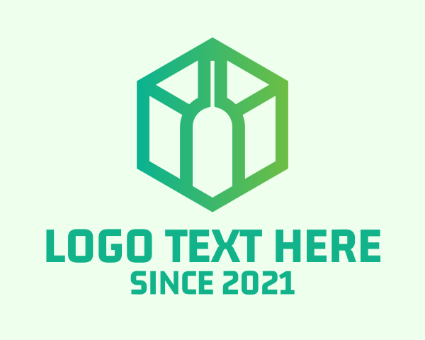 Hexagon Wine Bottle  logo