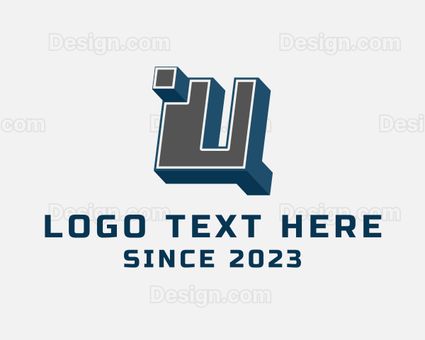 3D Graffiti Letter U Logo