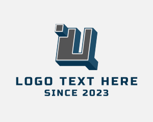 3D Graffiti Letter U logo