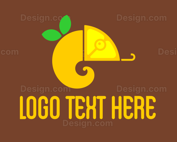 Chameleon Lemon Fruit Logo