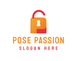 Secure Padlock P logo design