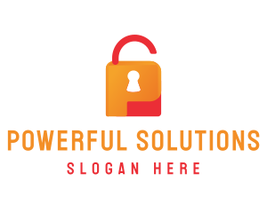 Secure Padlock P logo design