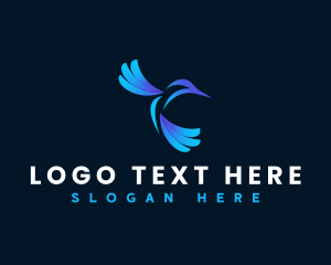 Flying Hummingbird Avian logo
