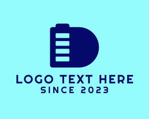 Blue Battery Letter D  logo