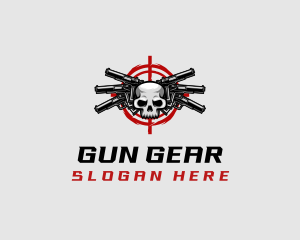 Skull Shooting Pistol logo design