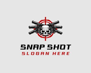Skull Shooting Pistol logo design