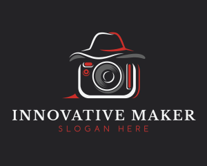 Camera Hat Vlogger logo design