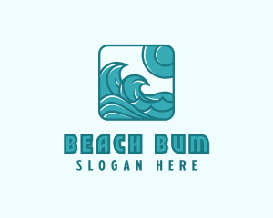 Ocean Wave Surfing logo design