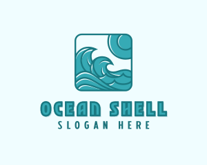 Ocean Wave Surfing logo design