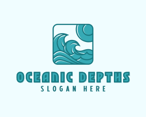 Ocean Wave Surfing logo design