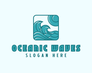 Ocean Wave Surfing logo design