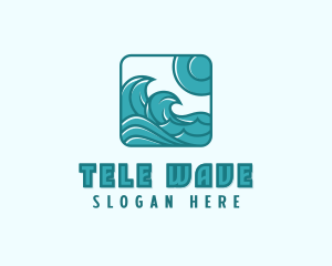 Ocean Wave Surfing logo design