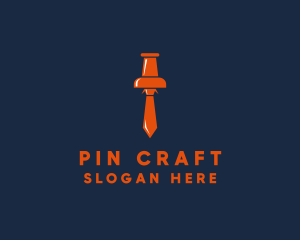 Business Tie Push Pin logo design