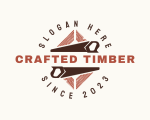 Wood Carpentry Saw logo design