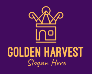 Golden Royal Crown House logo design