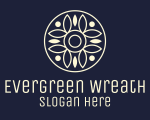 Leaf Centerpiece Organic Wreath logo design