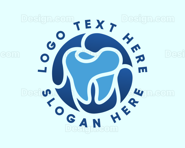 Blue Dental Tooth Logo