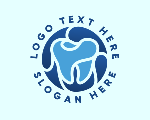 Blue Dental Tooth logo