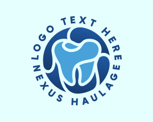 Blue Dental Tooth Logo