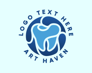 Blue Dental Tooth logo design